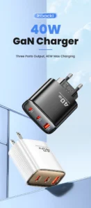 Toocki 40W Multi-device Fast Charger 3 Ports