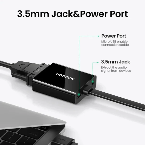 UGREEN Active HDMI to VGA Adapter with 3.5mm Audio Jack