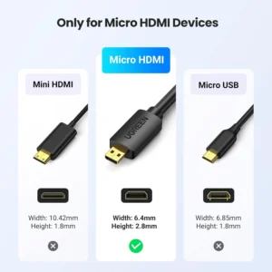 UGREEN Micro HDMI to HDMI Cable Adapter 4K 60Hz